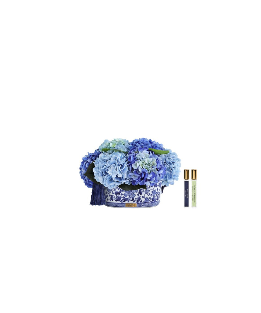 עציץ Chinoiserie Hydrangeas ביינוני כחול COTE NOIR