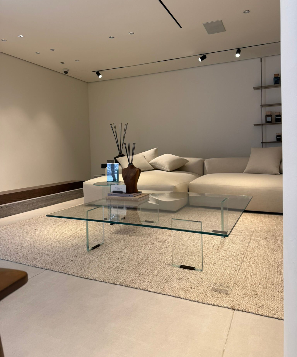 שולחן סלון זכוכית מרובע Lucid