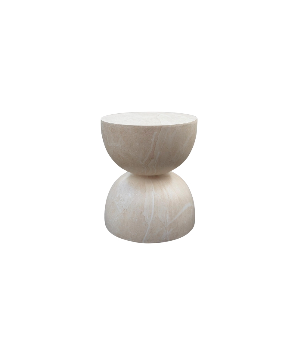 שולחן צד עיגולים דמוי שיש LUNA