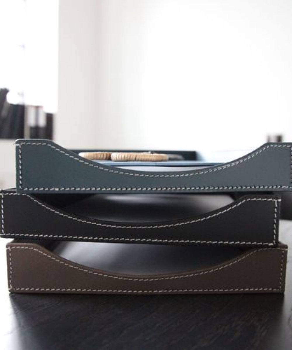 מגש ניירות מעור ממוחזר