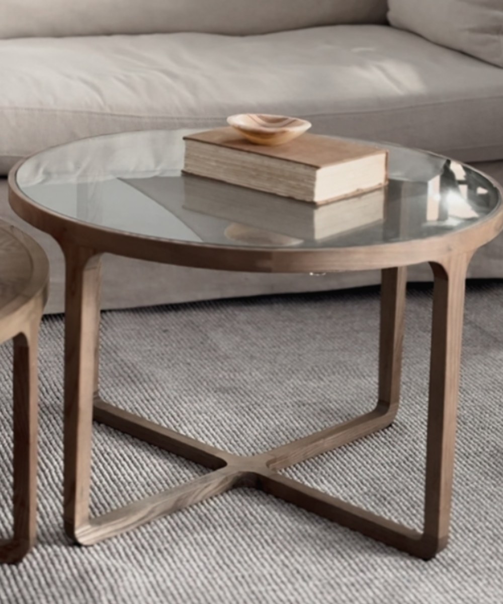 שולחן קפה עגול עם משטח זכוכית HAVANA ROUND – תמונה 8